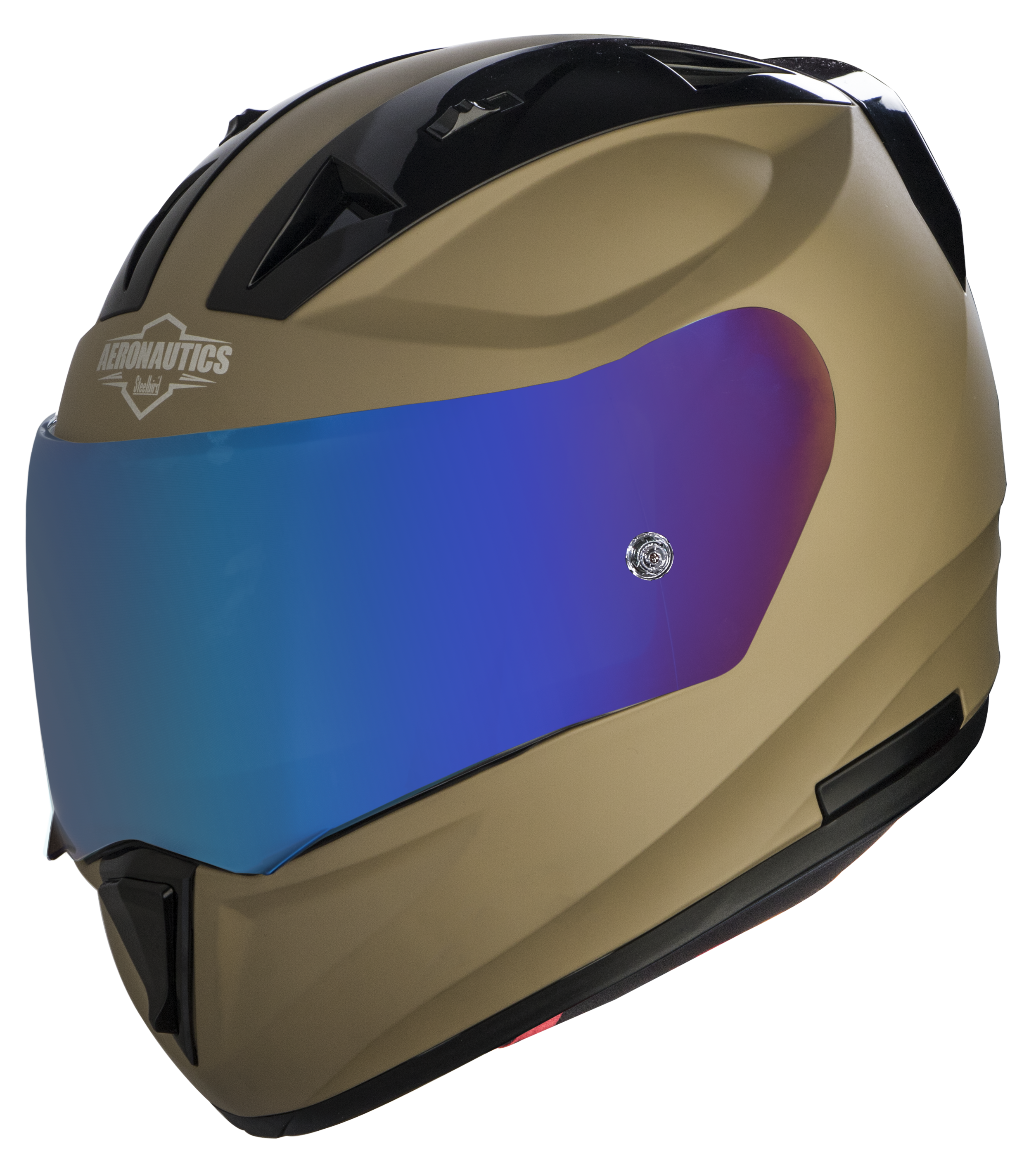 SA-1 Aeronautics Mat Desert Storm With Anti-Fog Shield Blue Chrome Visor